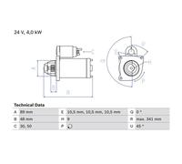 Starter Motor 0986011280 Bosch 183868 263356 310563 369554 571420 Quality