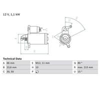 BOSCH 0 986 024 010 Starter motor