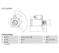 BOSCH 0 986 013 850 Starter motor