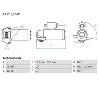 BOSCH 0986023570 Starter Fits Ford C-Max Focus Focus C-Max Galaxy Kuga Volvo C30