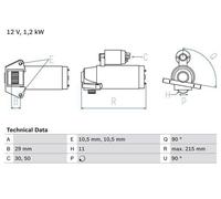 BOSCH 0986023570 Starter Fits Ford C-Max Focus Focus C-Max Galaxy Kuga Volvo C30