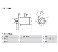 BOSCH 1 986 S00 827 Starter motor
