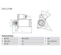 BOSCH 0 986 022 240 Starter motor