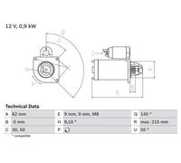 BOSCH 0 986 013 850 Starter motor