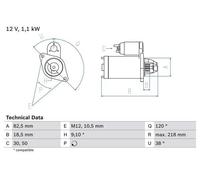 BOSCH Starter Motor for Vauxhall Calibra i Turbo 4x4 2.0 Aug 1991 to Aug 1997