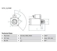 BOSCH 0 986 016 660 Starter motor