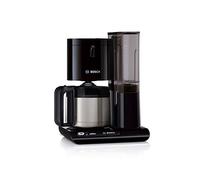 Bosch Styline TKA8A053 1.1 Litre Stainless Steel Filter Coffee Maker for 8-12 Cups, Automatic Shutdown, Descaling System, Drip Stopper, Removable Water Tank (1 L), 1100 W, Black