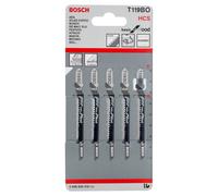 Bosch 5x T 119 BO Basic for Wood Jigsaw Blade (for Softwood, Plywood, Length 83 mm, Professional Accessory Jigsaw)