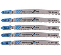 Bosch T123X 5 Pieces 4 in. 10-24P TPI Progressor for Metal T-Shank Jig Saw Blades