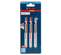 Bosch 3x EXPERT Plastic Composites Clean T301CHM Jigsaw Blade (for WPC Wood plastic, Solid surface composite, Length 117 mm, Professional Accessory Jigsaw)