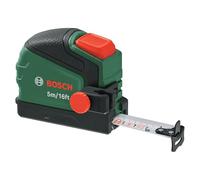 Bosch Tape Measure 5m/16ft with Pencil Clip (Auto Lock; Nylon-Coated Tape; 22mm Tape Width; 2m Standout; Metric/Imperial Scale; High Accuracy; Metal Belt Clip; Softgrip)