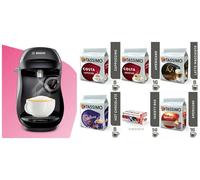 Bosch Tassimo 1300 Watt Black Coffee Machine with 56 ☕ Cups Variety Box