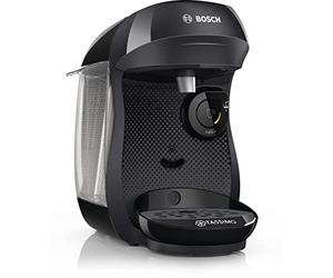 Bosch Tassimo Happy Capsule Machine TAS1002N Coffee Machine Over 70 Drinks, Fully Automatic, Suitable for All Cups, Space-Saving, 1400 W, Black/Anthracite