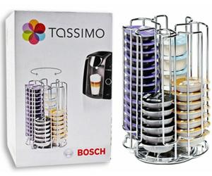BOSCH TASSIMO T-DISC / POD HOLDER 52 PODS CHROME ROTATING BASE GENUINE 00574959