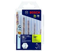 BOSCH TI5IM 5-Piece Assorted Set Titanium Nitride Coated Metal Drill Bits with Included Case Impact Tough with Impact-Rated Hex Shank Ideal for Heavy-Gauge Carbon Steels, Light Gauge Metal, Hardwood