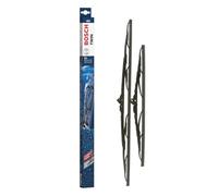 Bosch Twin 612 Front Windscreen Wipers, 2 Blades, 600 mm / 400 mm | Set of 2 Replacement Blades - Comes with Pre-assembled Quick-Clip Adapter