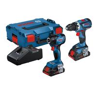 Bosch Twin Pack 18V 2 x 4.0Ah Li-ion Combi Drill Impact Driver BSH6019J0170
