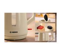 Bosch MyMoment Delight Cordless Electric Cordless Kettle TWK1M127GB, Cream | Fast Boil, 1.7 Litres, 360° Base, Integrated Limescale Filter, Cord Storage, 3000W