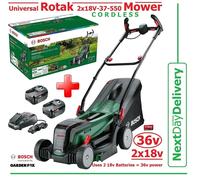 Bosch UniversalRotak 2x18V-37-550 (2x4.0Ah) Cordless Lawnmower