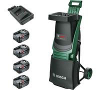 Bosch UNIVERSALSHREDDER 2X18V-25 P4A 36v Cordless Garden Shredder 4 x 4ah Li-ion Twin or Dual Battery Charger