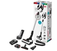 Bosch Unlimited Serie | 8 - Rechargeable Cordless Vacuum Cleaner for Multiple Surfaces with Two Exchangeable Bosch Power For All Battery Packs, Quick Charger and Accessories, in White