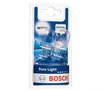 Bosch W21W (382W) Pure Light Halogen Headlight Bulbs, 12 V 21 W, Original Quality - Socket Type W3x16d - Pack of 2 Replacement Car Light Bulbs