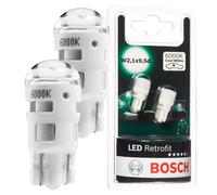 Bosch W5W 12V 1W LED Retrofit 6000K Car Multi-Fit Bulbs Twin Pack