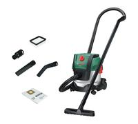 Bosch Wet And Dry Vacuum Cleaner PAS15-220 (Extension pipes (plastic), Suction hose 2.2 m, Handle/elbow pipe, Floor and crevice nozzles, Fleece bag (Uni), Flat pleated filter, UniversalAdapter)