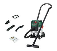 Bosch Wet And Dry Vacuum Cleaner PAS20-220P (Extension pipes (plastic), Suction hose 2.2 m, Handle/elbow pipe, Floor and crevice nozzles, Fleece bag (Uni), Flat pleated filter, UniversalAdapter)