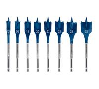 Bosch Professional Set of 8 Expert SelfCut Speed Flat Drill Bits (for softwood, chipboard, diameter 12-32 mm, impact drill accessory)