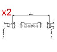 BOSCH X2 Brake Hose Fits RENAULT 4 5 Rodeo 6 71-93 1987476146
