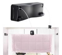 Boseago Retractable Washing Line,2x5.2m Heavy Duty Stainless Steel Line indoor washing line airer Double Retractable Washing line Outdoor Indoor Wall Mounted Drying Line for Bathroom Balcony (Black)