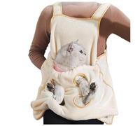 BOSENIYU Adjustable Cat Apron with Holes, Sleeping Pouch Sling Pet Carrier for Small Sized Animals. (Yellow)
