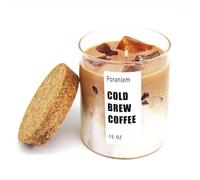 BOSENIYU Iced Coffee Candle, 450ml Latte Coffee with Ice Cube Candle, Handmade Home Scented Aromatherapy Candles.