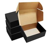 BoShahai 30 Pack 8x6x3 inches Black Shipping Boxes, Corrugated Mailer Boxes, Packaging Boxes for Products, Recyclable Cardboard Box, Flat Literature Mailers for Gifts, Clothings by Mailing