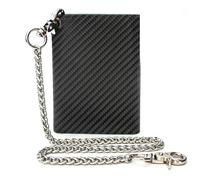 boshiho Mens Leather Wallet RFID Blocking Trifold Double Zipper Coin Pocket Wallet with Anti-Theft Chain Biker Wallets