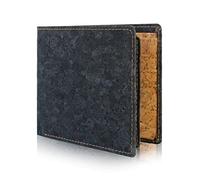 Boshiho RFID Blocking Cork Wallet, Slim Bifold Vegan Credit Card Holder Purse Eco Friendly Gift for Men and Women (Black A)