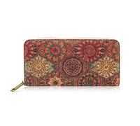 Boshiho Women's Cork Leather Wallet: Vegan Women's Zipper Purse Cork Vegan Purse Gift for Ladies with Gift Box (E)