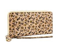 Boshiho Women's Cork Leather Wallet: Vegan Women's Zipper Purse Cork Vegan Purse Gift for Ladies with Gift Box (Flower Pattern 5)