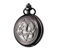 BOSHIYA Fullmetal Alchemist Pocket Watch with Chain Box for Cosplay Accessories Anime Merch, Alchemist-Bright Black