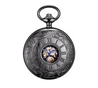 BOSHIYA Mechanical Pocket Watch with Chain Vintage Steampunk Roman Numerals Hand Wind Pocket Watches for Men Women & Gift Box