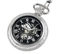 BOSHIYA Smooth Quartz Pocket Watches for Men Classic Arabic Digital Luminous Dial & Day Date Pocket Watch with Chain Christmas Graduation Birthday Gifts