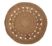 Bosie Demir Round Jute Rug Premier Housewares Brown 100cm diameter