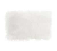 Bosie Real Mongolian Fur White Rectangular Cushion - White