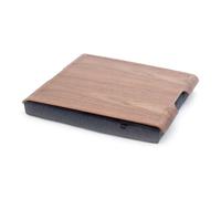 Bosign. Laptray with Bean Bag Cushion. Portable Lap Desk for Laptop, Breakfast, Dinner. Non-Slip Tray. Washable, Removable Cushion Cover. Natural Walnut Wood. Grey Cushion. Large (46x38x6,5 cm)