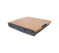 Bosign. Laptray Laptray with Bean Bag Cushion for Laptop, Breakfast, Removable and Washable Cushion Cover, Natural Willow, Grey Cushion, Large - 46 x 38 x 6.5 cm