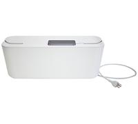 Bosign Cable Management Box - Cable Organizer XL. White & White - 45x18x17 cm. Flame retardant plastic. Silicone antislip feet.