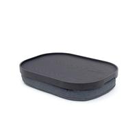 Bosign CurveLine Laptray with Bean Bag Cushion. Portable Breakfast & Serving Tray. Non-Slip Tray with Raised Rim. Washable cushion cover. Ash wood top, matte black finish. LARGE (47x34x6,5 cm)