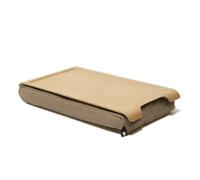 Bosign Laptray with bean bag cushion. Portable Lap desk for Laptop, Breakfast, Dinner. Washable, removable cushion cover. Natural Willow Wood. Brown cushion. MINI (43x23x6,5 cm)