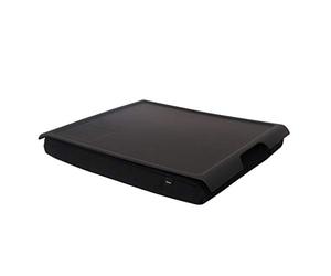 Bosign. Laptop Tray with bean bag cushion. Portable Lap desk for Laptop, Breakfast, Dinner. Non-slip tray. Washable, removable cushion cover. Matte Black Tray. Black cushion. LARGE (46x38x6,5 cm)